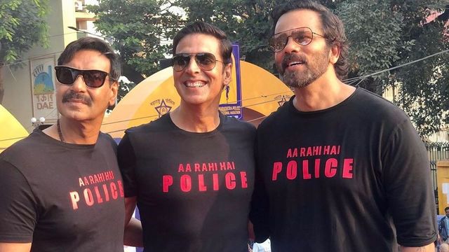 Akshay Kumar, Ajay Devgn and Rohit Shetty promote Sooryavanshi at the Mumbai Police Marathon