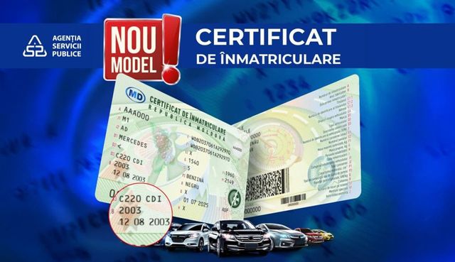 În Moldova va fi pus în circulație un nou model de certificat de înmatriculare pentru vehicule