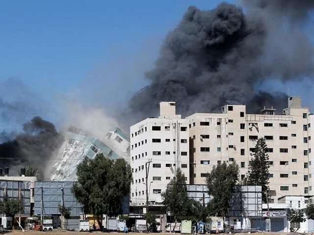 Israeli Airstrike In Gaza Destroys Building With Media Offices