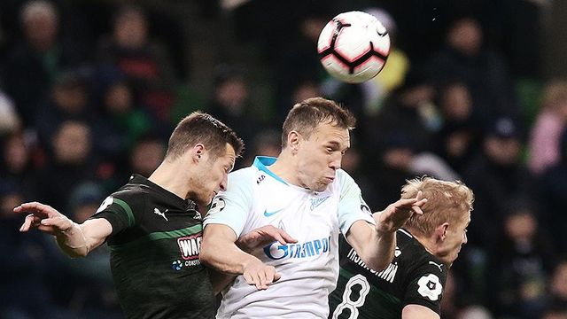 Голевой дубль Дзюбы принес «Зениту» победу в Краснодаре