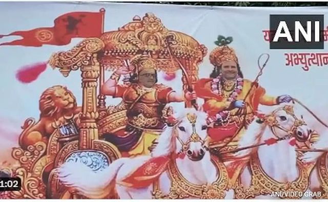 Posters depicting Rahul Gandhi as Lord Krishna pasted in Kanpur