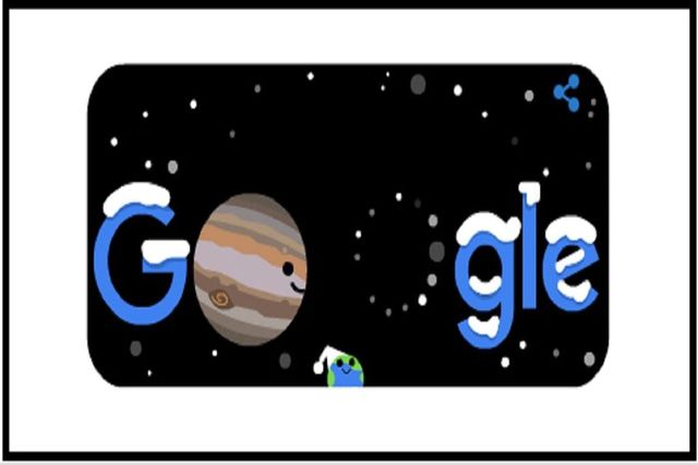 Google Doodle celebrates winter solstice and The Great Conjunction with animated graphic