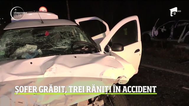 Accident grav, cu trei mașini lovite și trei persoane rănite în Suceava