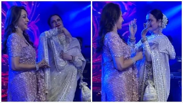 Rekha dedicates Kya Khoob Lagti Ho to Hema Malini on her 75th birthday, grooves with her on stage. Watch
