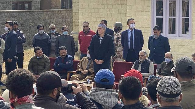 Omar Abdullah-led Gupkar alliance delegation visits Kargil, holds meet with local leadership