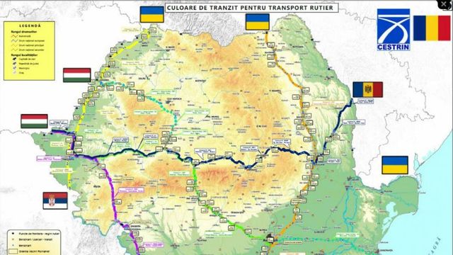 Culoare de tranzit pe teritoriul României pentru transportul de marfă