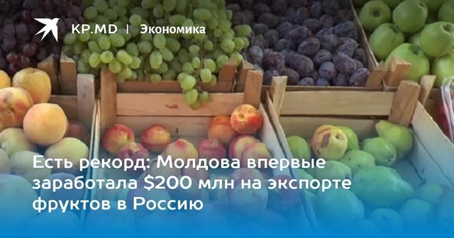 Молдова впервые заработала $200 млн на экспорте фруктов в Россию
