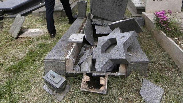 Cimitero ebraico profanato con svastiche