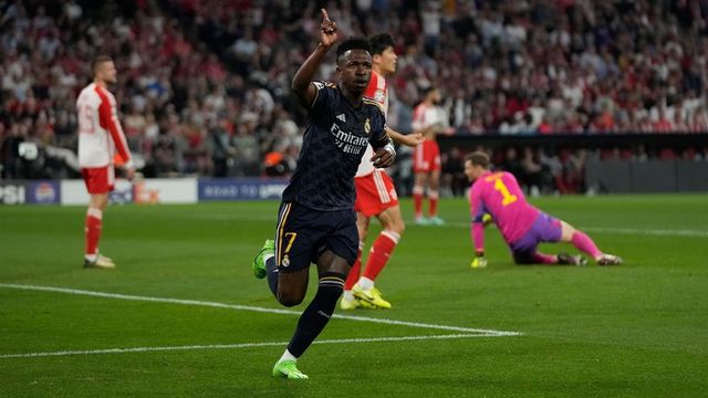Vinicius Junior leads Real Madrid to 2-2 draw at Bayern Munich in Champions League semifinal