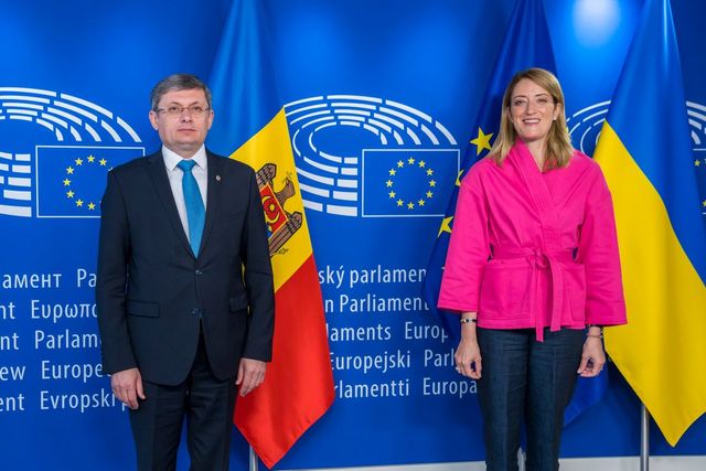 Igor Grosu a avut o întrevedere cu președinta Parlamentului European, Roberta Metsola, la Bruxelles