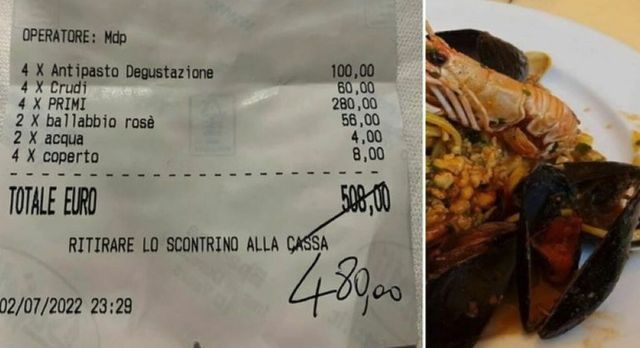 San Benedetto, conto da 508 euro per una cena di pesce in 4. Lo sfogo sui social