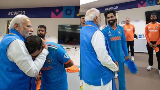 PM Narendra Modi visits Indian dressing room after World Cup final loss, Mohammed Shami and Ravindra Jadeja share photos