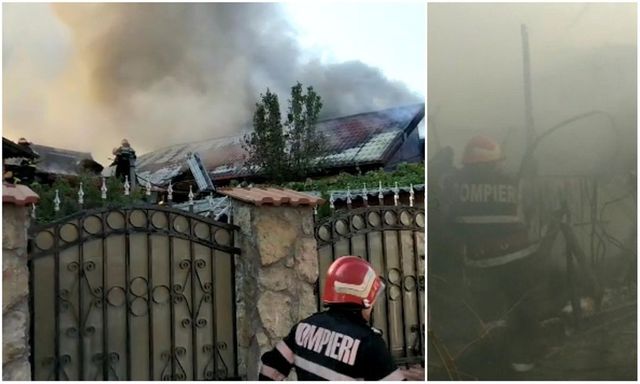 Incendiu puternic în Tulcea! Pompierii se luptă cu flăcările care au cuprins mai multe case