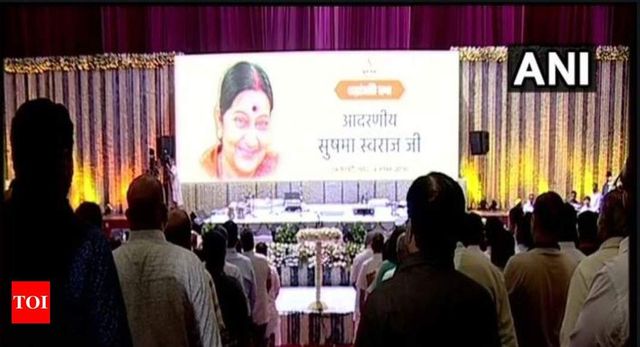 Union Cabinet pays tribute to Sushma Swaraj, says she was a distinguished leader, outstanding parliamentarian