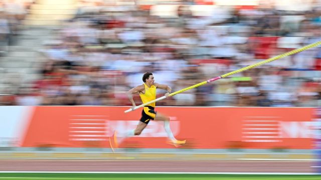 Athletics-Duplantis defies gravity again, sets pole vault world record for 13th time