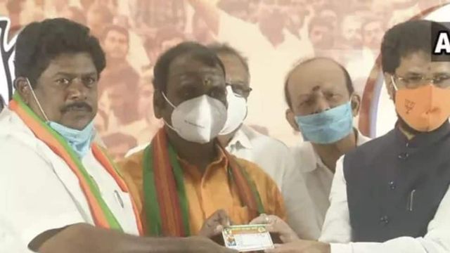 Suspended DMK Leader KP Ramalingam Joins BJP In Chennai