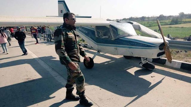 Small aircraft forced to make emergency landing on expressway near Delhi, disrupts traffic