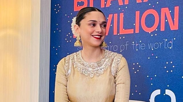 Heeramandi actor Aditi Rao Hydari picks golden ethnic outfit for first Cannes 2024 appearance. See pics