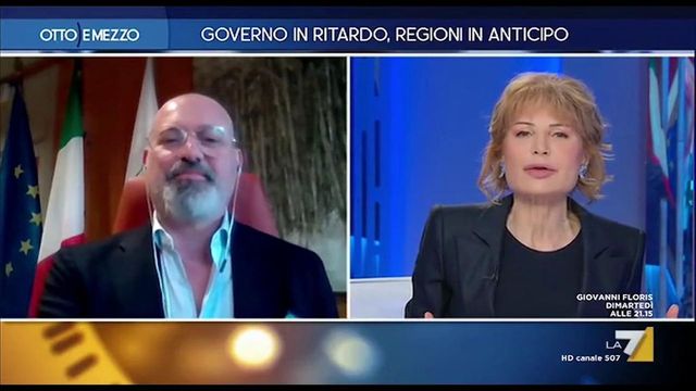 Lilli Gruber a Bonaccini: "Sa se Salvini potrà tornare al Papeete?"