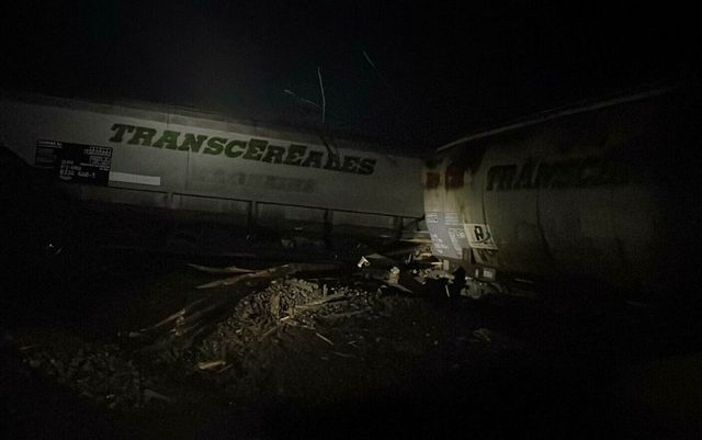 Nouă vagoane ale unui tren de marfă au deraiat, iar două s-au răsturnat, în stația Leu