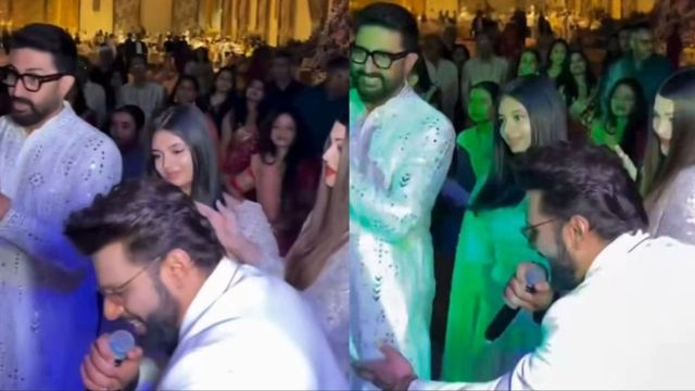 Aishwarya Rai dances to Kajra Re at Mumbai event, Aaradhya Bachchan and Abhishek Bachchan join her