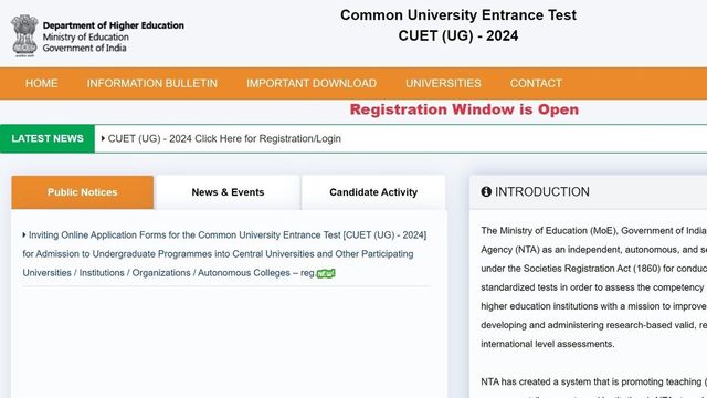 CUET-Undergraduate 2024 Registration Process Begins, Exam From May 15-31