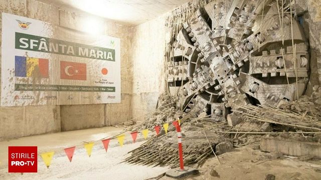 Primul segment de tunel între stațiile Tokyo și Aeroport Băneasa a fost realizat utilajul de foraj „Sfânta Maria”