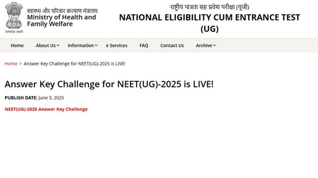 NEET UG Answer Key 2025 News Live: How, where to check provisional key when out