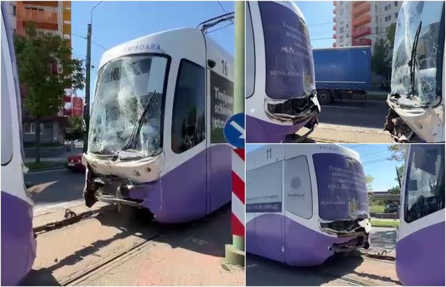 Două tramvaie s-au ciocnit în Timișoara! Un călător a fost rănit