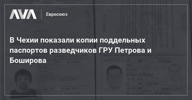В Чехии показали молдавский паспорт разведчика ГРУ Петрова