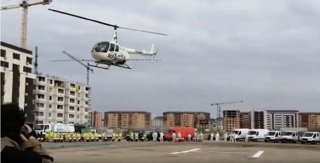 VIDEO Cum a fost stropit cu apă oxigenată din elicopter Sectorul 6 din Capitală