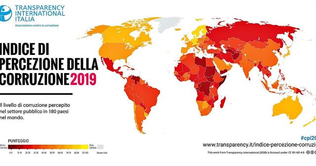 Corruzione, Italia al 51esimo posto mondo