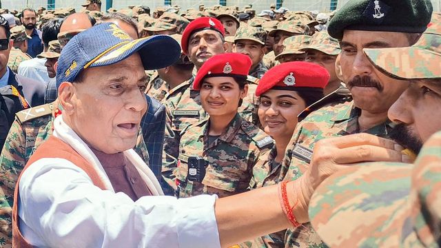 Pak offering financial aid to terror outfits, IMF must rethink loan to nation: Rajnath Singh at Bhuj airbase