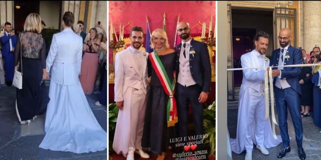 Valerio Scanu ha sposato Luigi Calcara, video e foto del matrimonio dalla serenata al sì