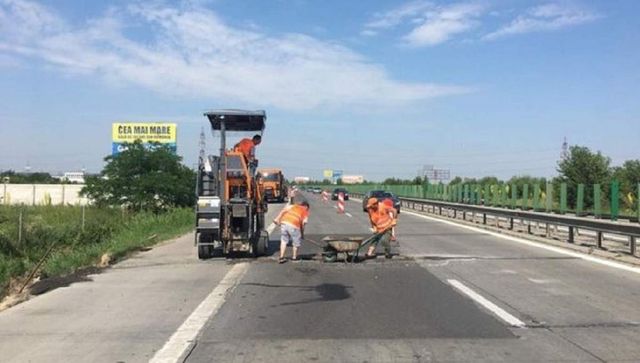 Au început reparațiile pe tronsonul de beton, între București și Fundulea, pe Autostrada Soarelui