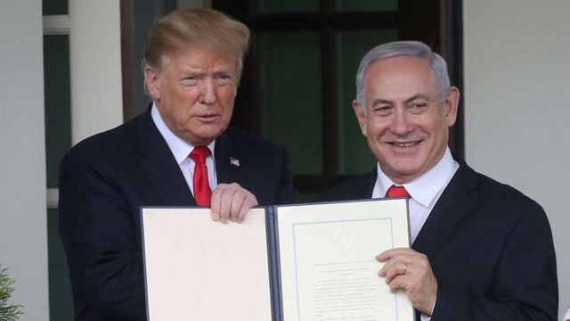Donald Trump signs proclamation recognising Israeli control of Golan Heights, Benjamin Netanyahu says decision historic