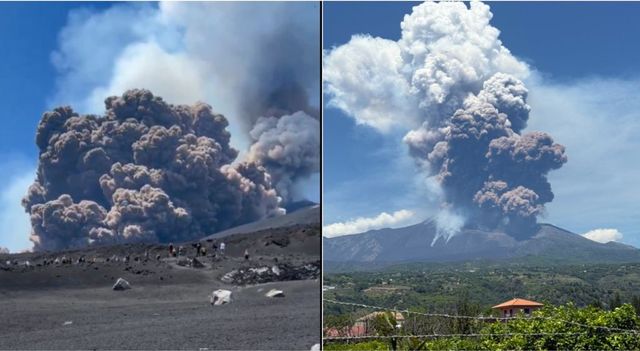 Crolla una parte del cratere dell'Etna, nube eruttiva alta chilometri
