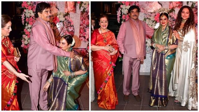 Rekha Touches Shatrughan Sinha’s Feet at a Wedding, Netizens Are Divided - Watch Viral Video