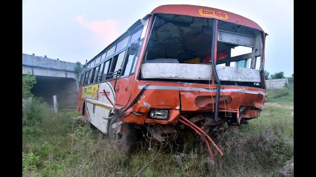 Speeding Bus Loses Control, Dives Into Ghaziabad Field Off Highway