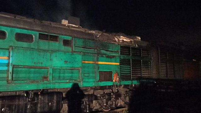 Incendiu la un tren marfar care se deplasa spre stația feroviară din localitatea Bălțați, raionul Ialoveni
