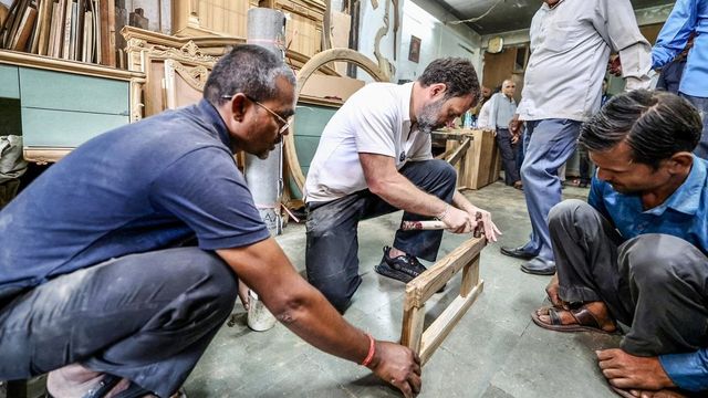 Rahul Gandhi Visits Delhi's Kirti Nagar Furniture Market, Meets Carpenters