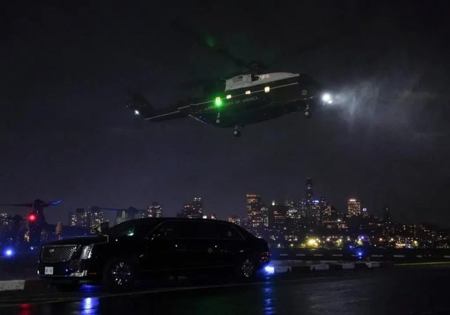 Acusan a un hombre de apuntar con un puntero láser al Marine One