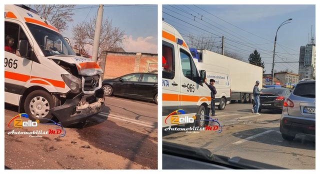 Accident cu implicarea unei ambulanțe în capitală