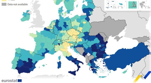 Guyana, Calabria, Campania prime in Ue per rischio povertà
