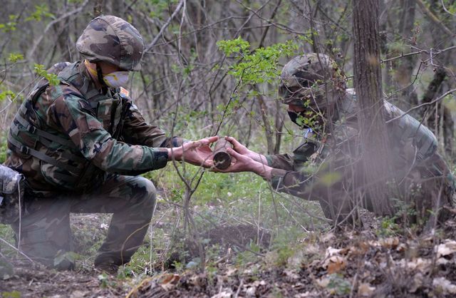 Geniștii Armatei Naționale au lichidat un arsenal de muniții în pădurea de lângă satul Bălțați, raionul Ialoveni