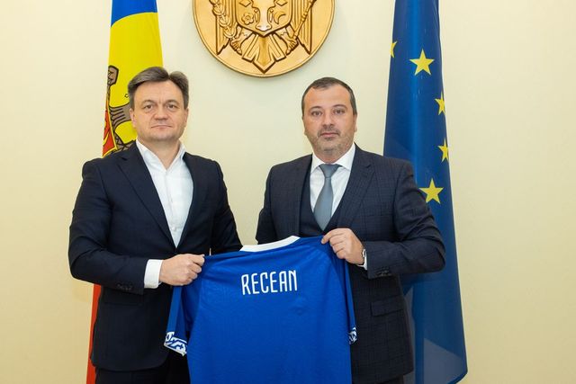 Dorin Recean s-a întîlnit cu conducerea Federației de Fotbal din Moldova
