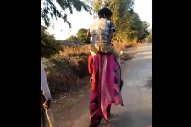 Watch | MP woman forced to walk with boy on shoulders for allegedly leaving her husband