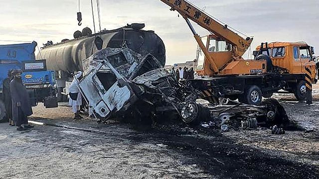 21 dead in Afghanistan after bus collides with tanker
