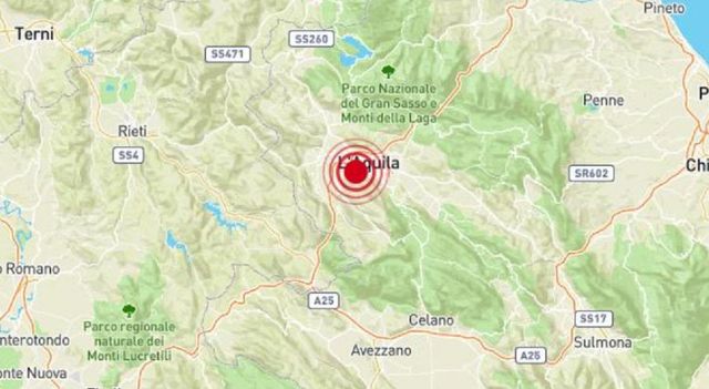 Terremoto a L'Aquila, scossa di magnitudo 3.6