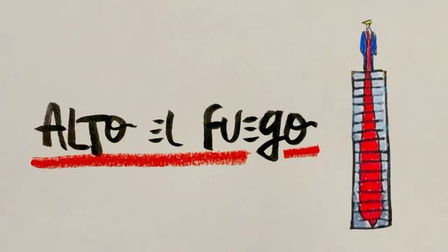 La viñeta animada sobre… alto el fuego